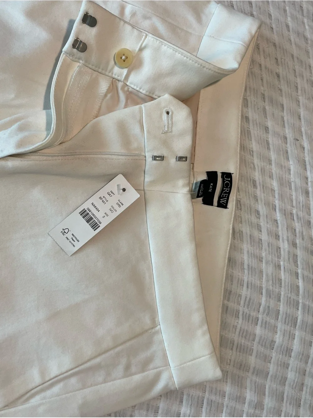 J Crew Kate Pant in White